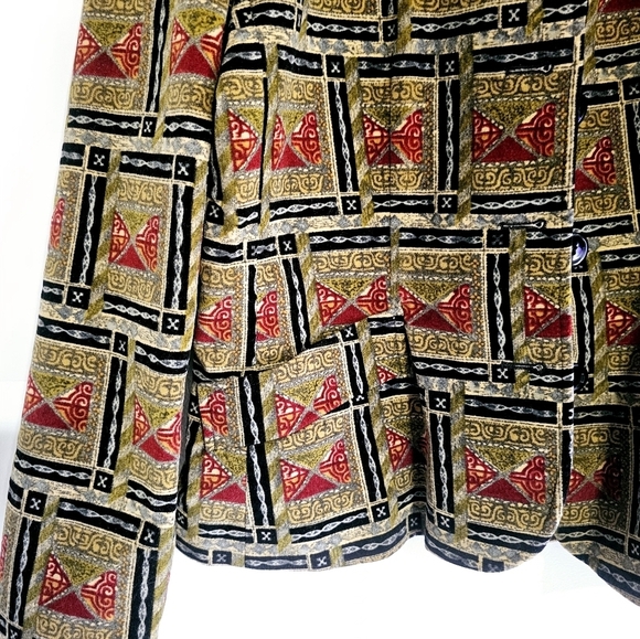 Vintage Harve Benard Cotton Blend Velvet Women's Blazer Jacket Size 8 - Picture 2 of 5